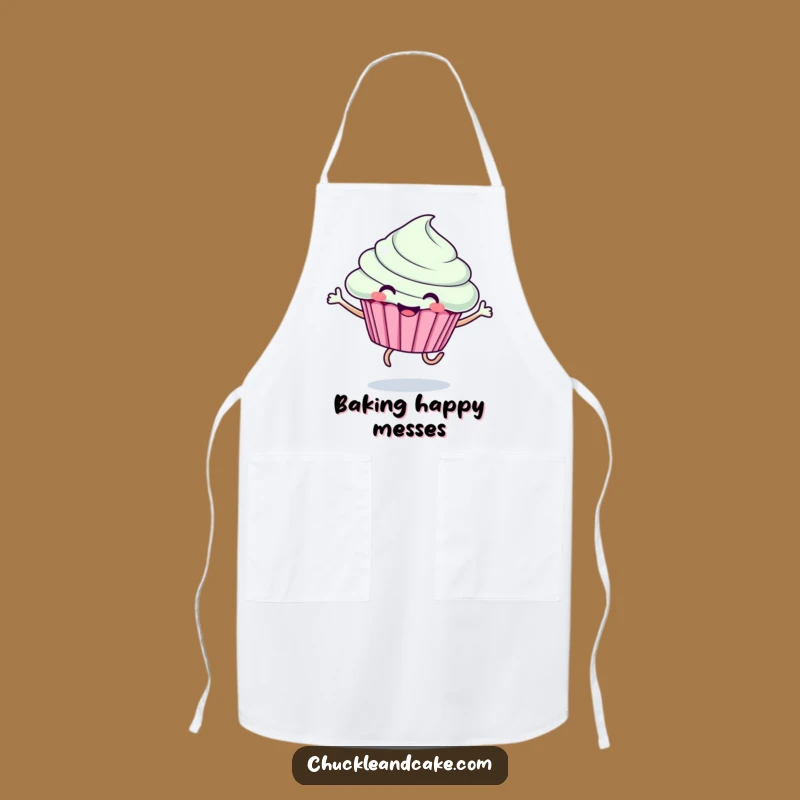 Funny Cupcake Jumping Apron: Cook with Joyful, Hilarious Flair