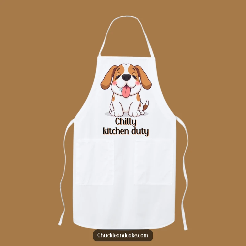 Funny Basset Hound Snowflake Apron: Happy Dog Kitchen Wear, Perfect Funny Gift