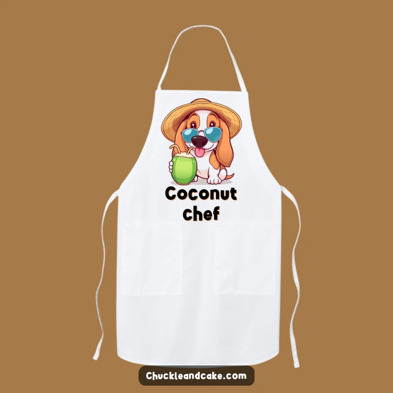 Funny Basset Hound Tropical Apron: Chef's Fun Dog Lover Gift