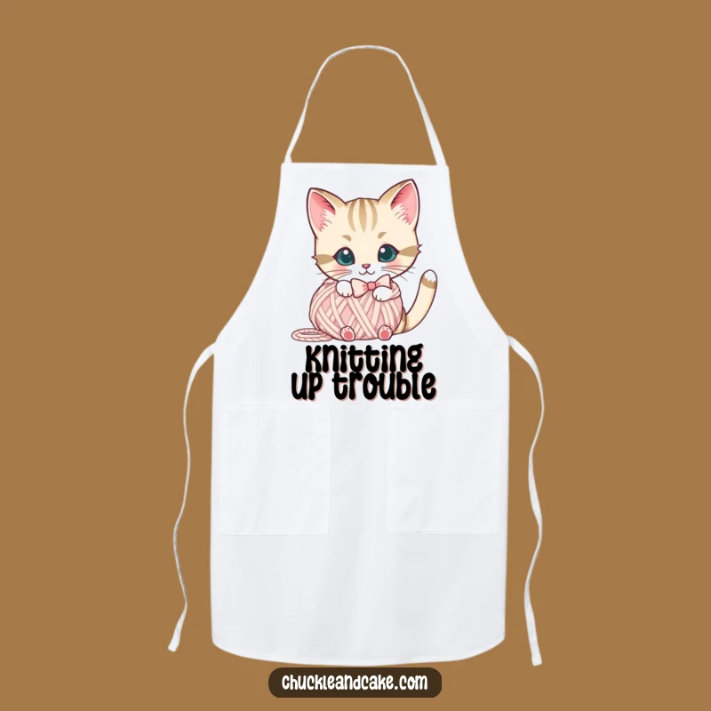 Funny Bobtail Cat Yarn Apron: Cook With Cuteness And Feline Fun
