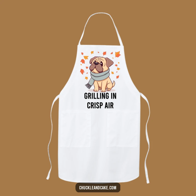 Funny Bullmastiff Autumn Apron - Scarf Dog Chef, Perfect Fall Kitchen Gift