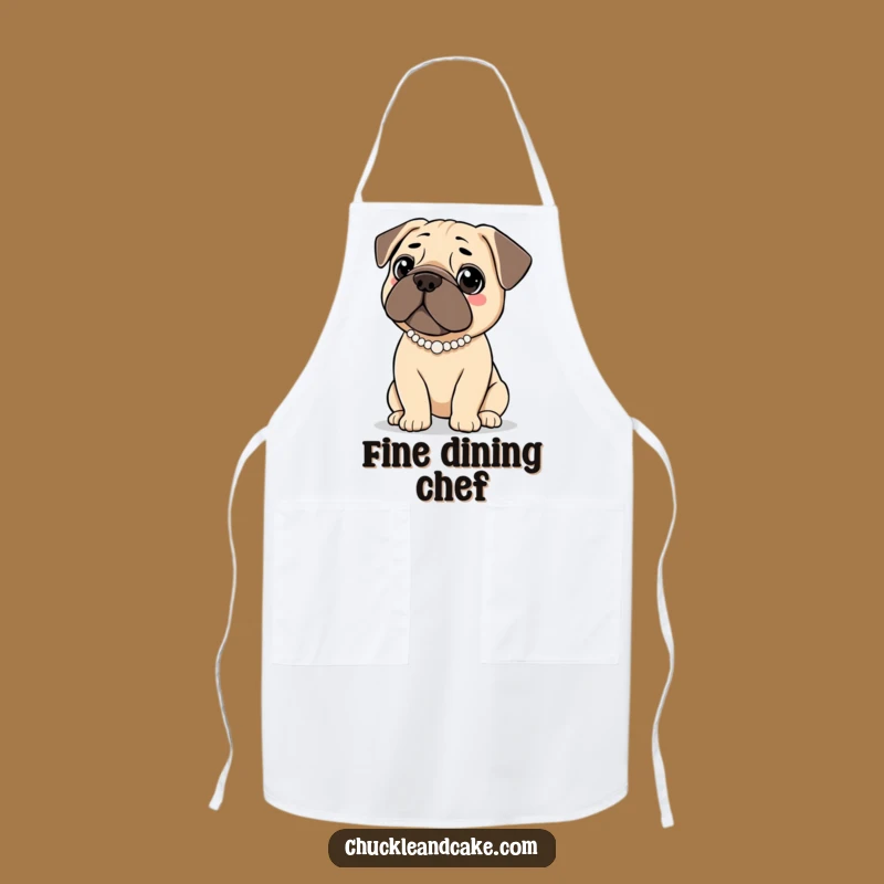Funny Elegant Bullmastiff Apron - Pearl Necklace Chef, Perfect Sophisticated Kitchen Gift