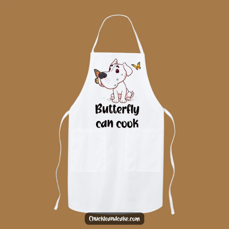 Funny Grand Dane Butterfly Curiosity Apron: Whimsical Kitchen Fun, Humorous Gift