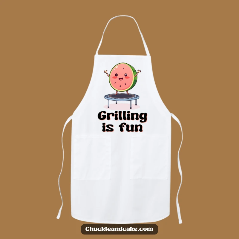 Funny Watermelon Trampoline Apron: Cheerful Kitchen Wear for Summer Fun