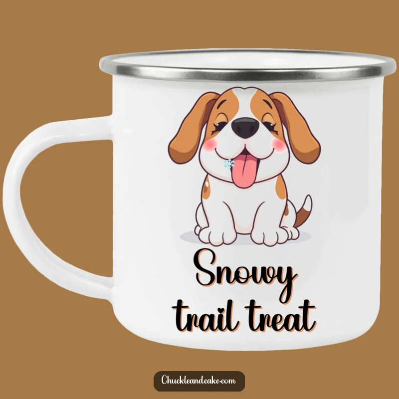 Funny Basset Hound Snowflake Camping Mug: Outdoor Dog Cup, Perfect Funny Gift