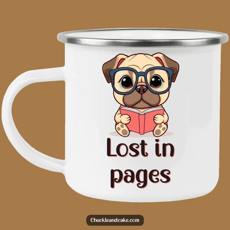 Funny Bullmastiff Enamel Camping Mug: Durable Literary Dog Mug for Outdoors, Perfect Funny Gift