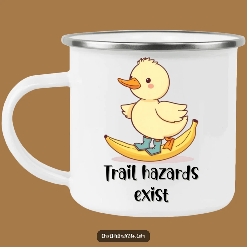 Funny Duck Slipping Camping Mug: Adventure & Amusement!