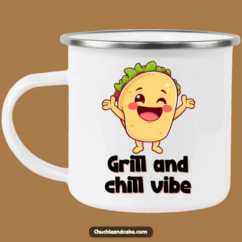 Funny Taco Cheering Camping Mug: Adventure with Spice