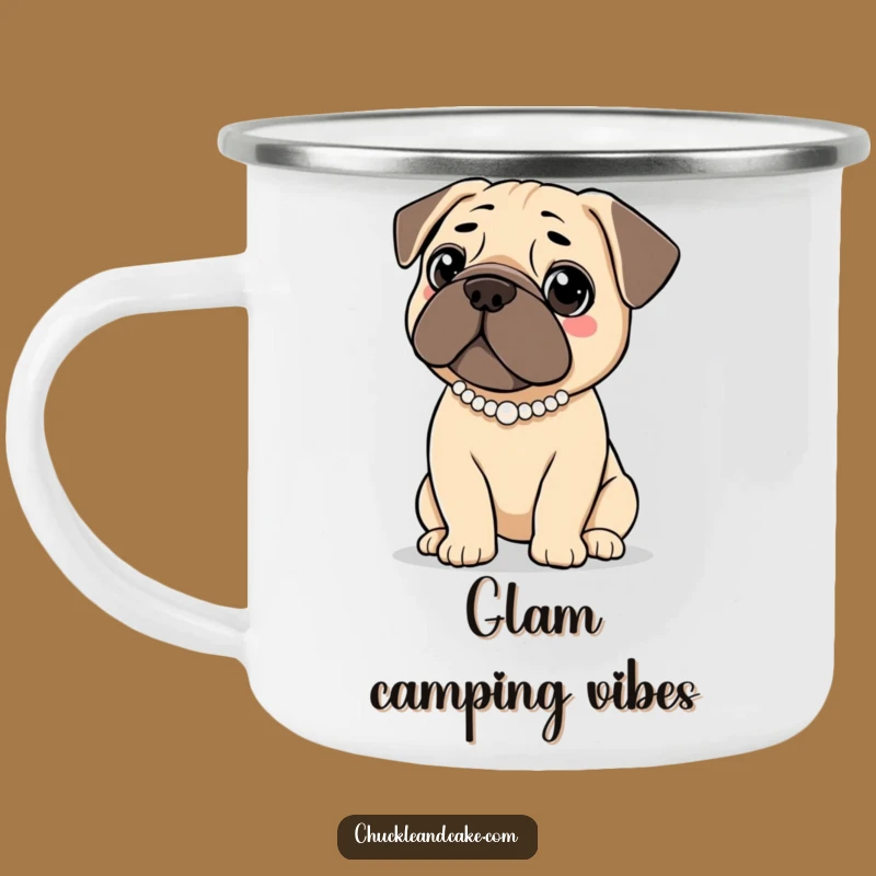 Funny Elegant Bullmastiff Camping Mug - Pearl Necklace, Perfect Chic Outdoor Gift