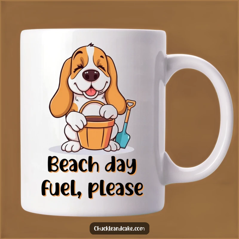Funny Basset Hound Winking Beach Vacation Mug - Perfect Hilarious Hound Gift