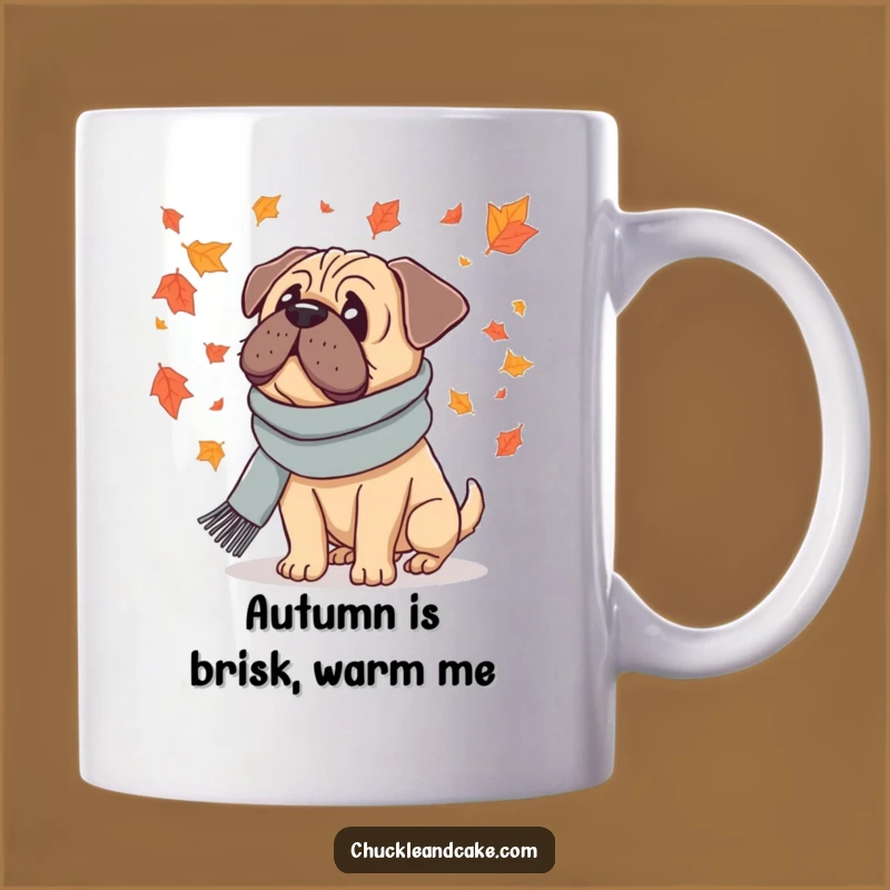 Funny Bullmastiff Autumn Mug - Scarf Dog, Perfect Fall Season Gift