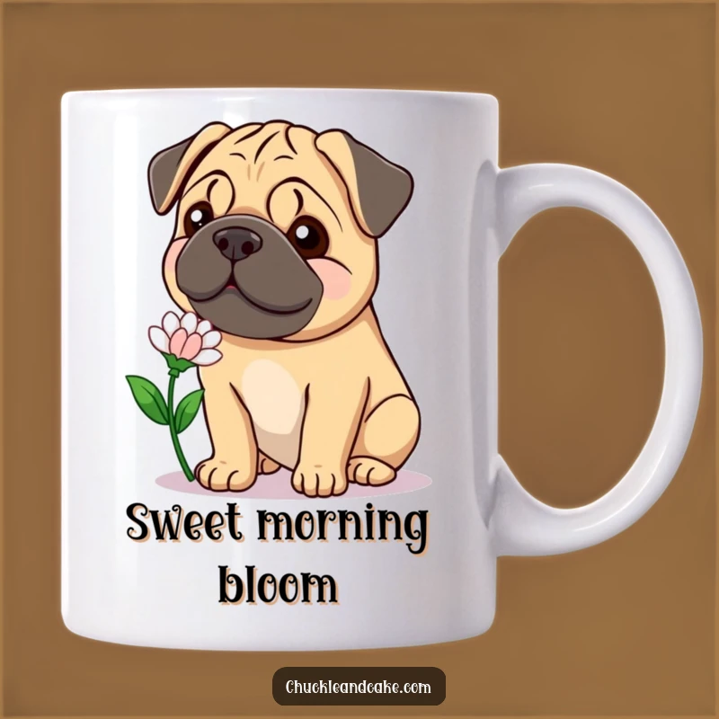 Funny Gentle Bullmastiff Mug - Smiling Flower Gift, Sweet Dog Humor!