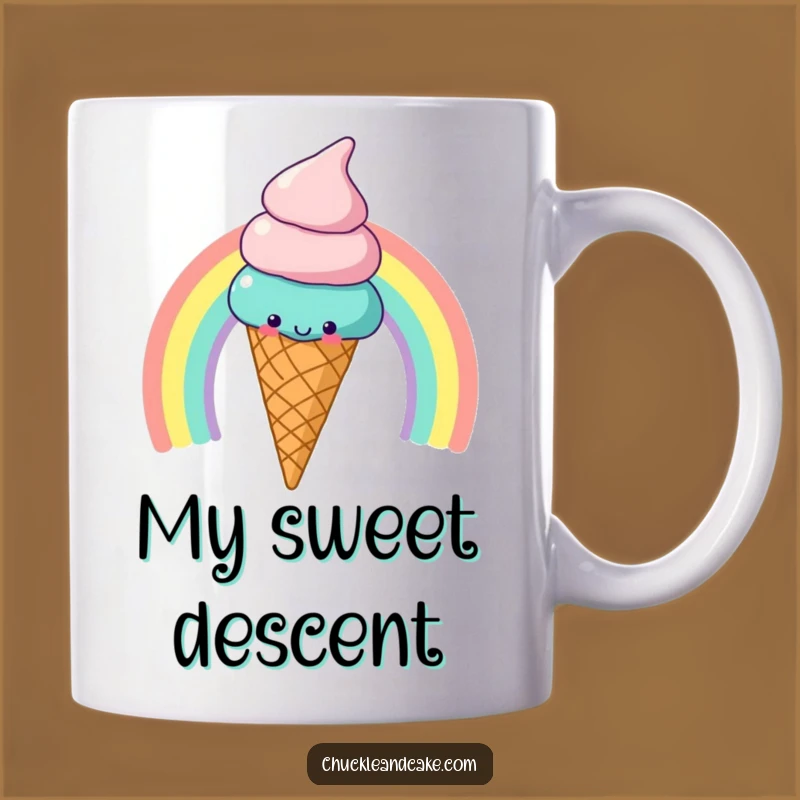 Funny Ice Cream Rainbow Mug: Cheerful Slide, Deliciously Funny Gift!