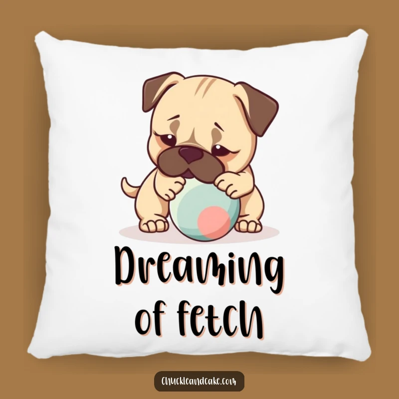Funny Bullmastiff Playtime Pillow - Nudging Ball Comfort, Perfect Cozy Gift