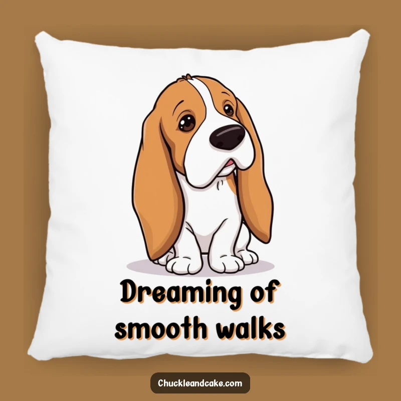 Funny Basset Hound Tripping Pillow - Droopy Ears Mishap Comfort, Cute Funny Gift