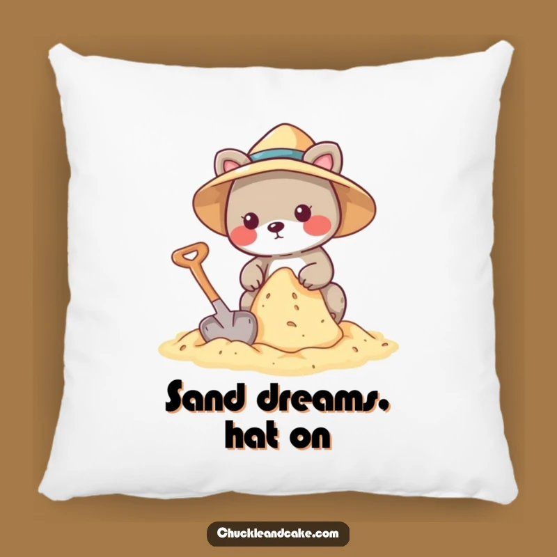 Funny Animal Sandcastle Pillow - Cozy & Adorable Decor!