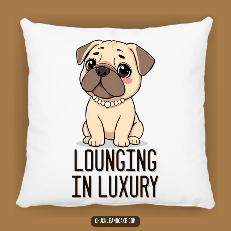 Funny Elegant Bullmastiff Pillow - Pearl Necklace Charm, Perfect Chic Accent Gift