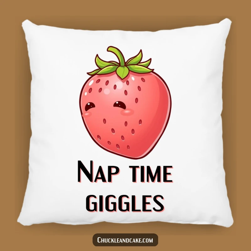 Funny Strawberry Giggle Pillow: Snuggle with Uncontrollable Berry Laughter, Great Funny Gift
