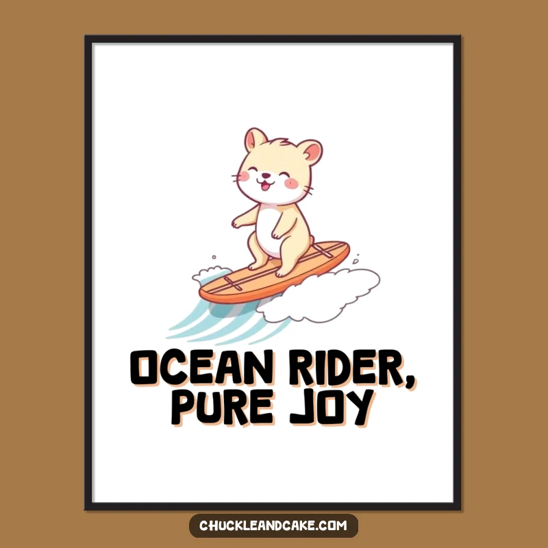 Funny Animal Surf Digital Art - Instant Beach Vibes Decor!