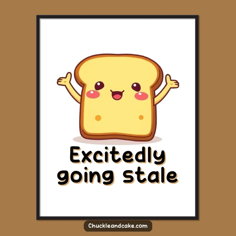 Funny Bread Flailing Digital Art: Instant Energetic Wall Decor