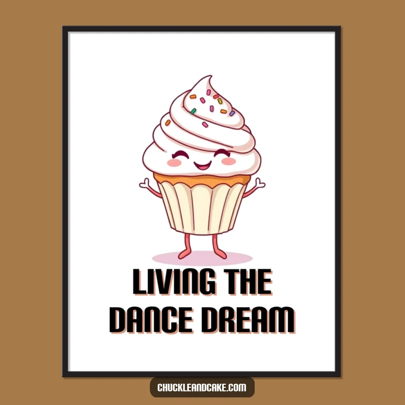 Funny Dancing Cupcake Digital Art: Instant Joy Delivered to Your Inbox