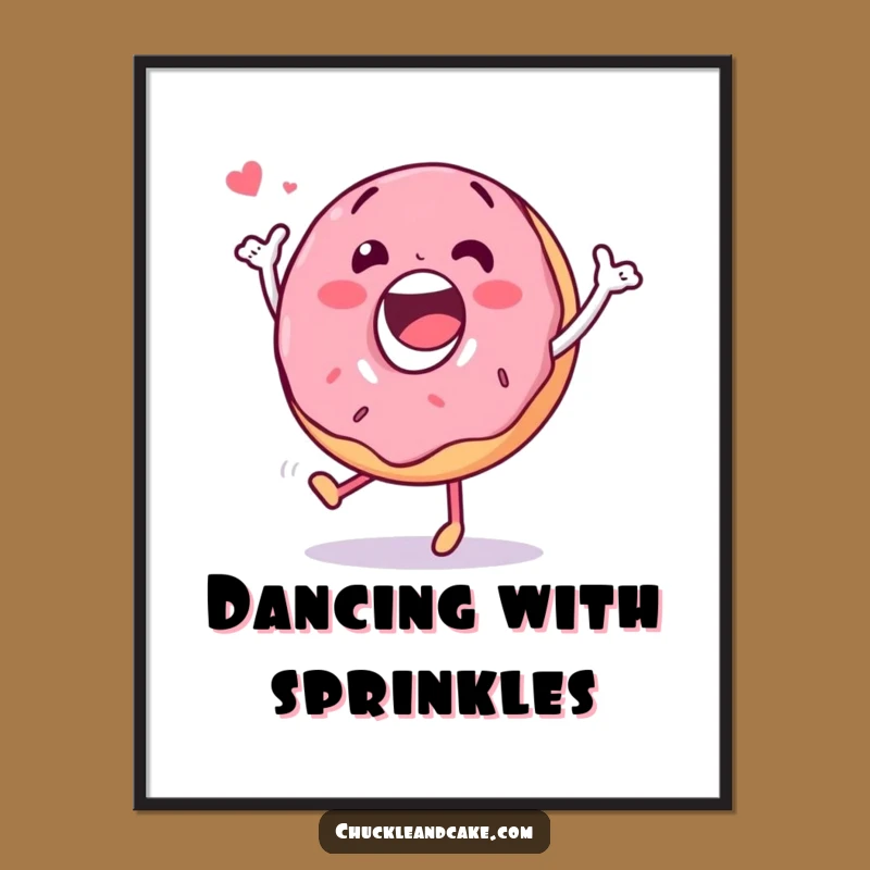 Funny Donut Dance Digital Art: Instant Sweet Wall Decor