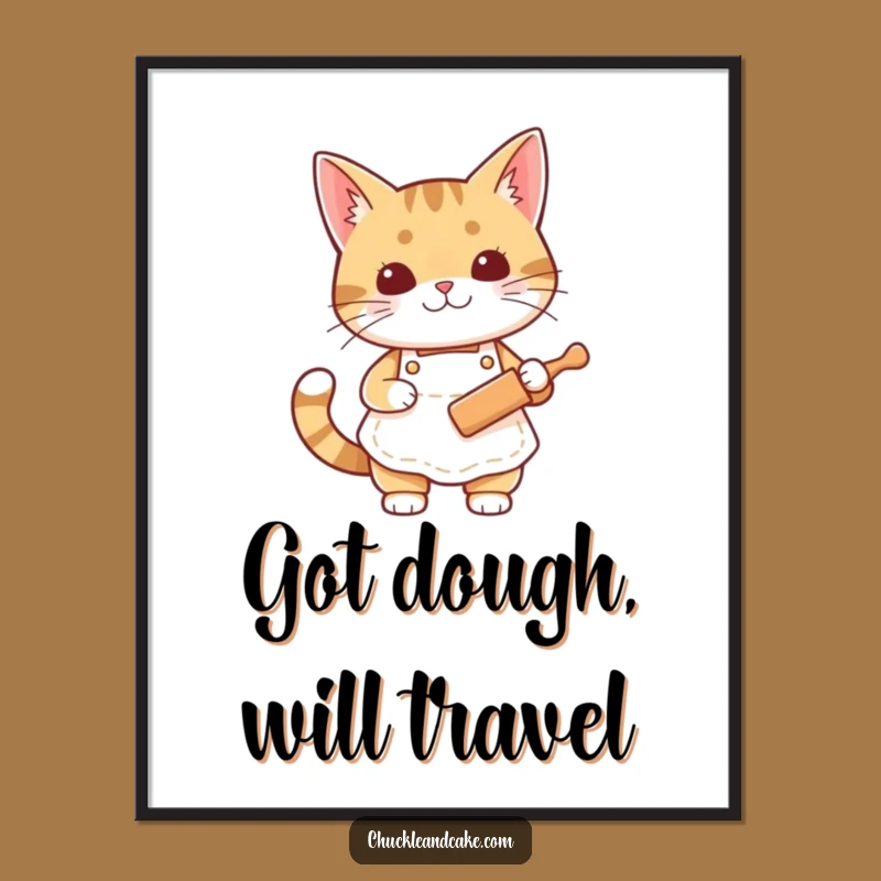 Funny Bobtail Baker Cat Digital Art: Instant Culinary Charm For Your Space