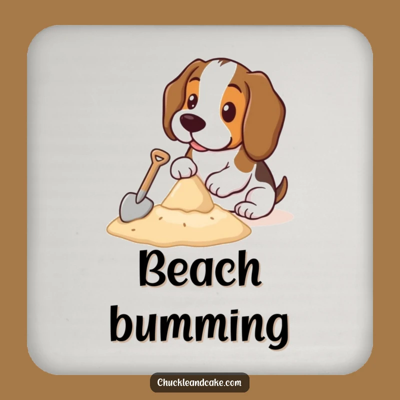 Funny Basset Hound Sandcastle Coaster: Protect Surfaces with Humor