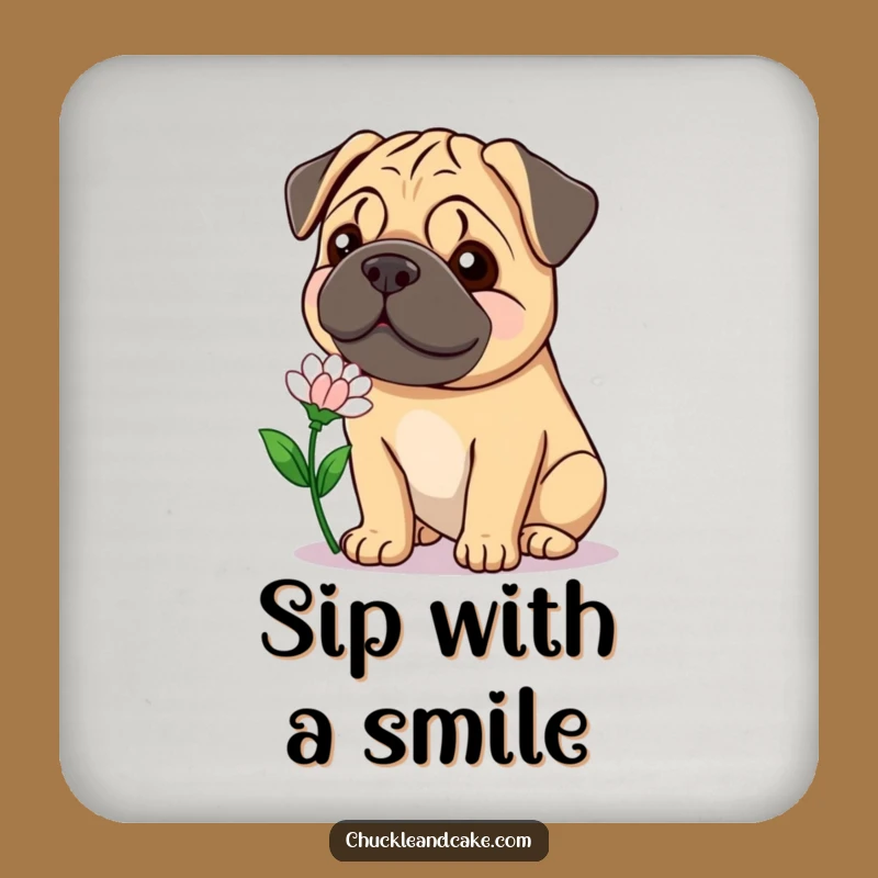 Funny Bullmastiff Flower Coaster - Gentle Smile Drink Protection, Humorous Gift!