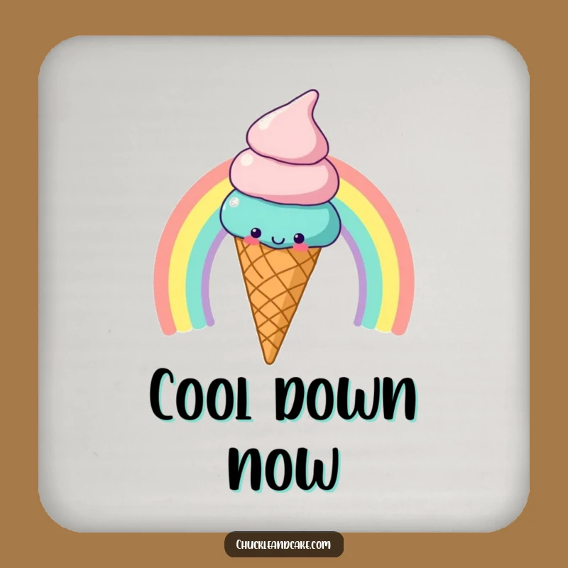 Funny Ice Cream Rainbow Coaster: Protect Surfaces with Sweet Charm!