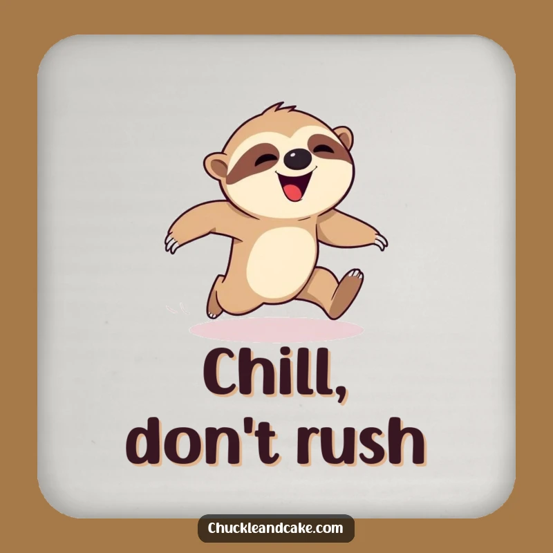 Funny Sloth Race Day Coaster: Hilarious Tabletop Protection