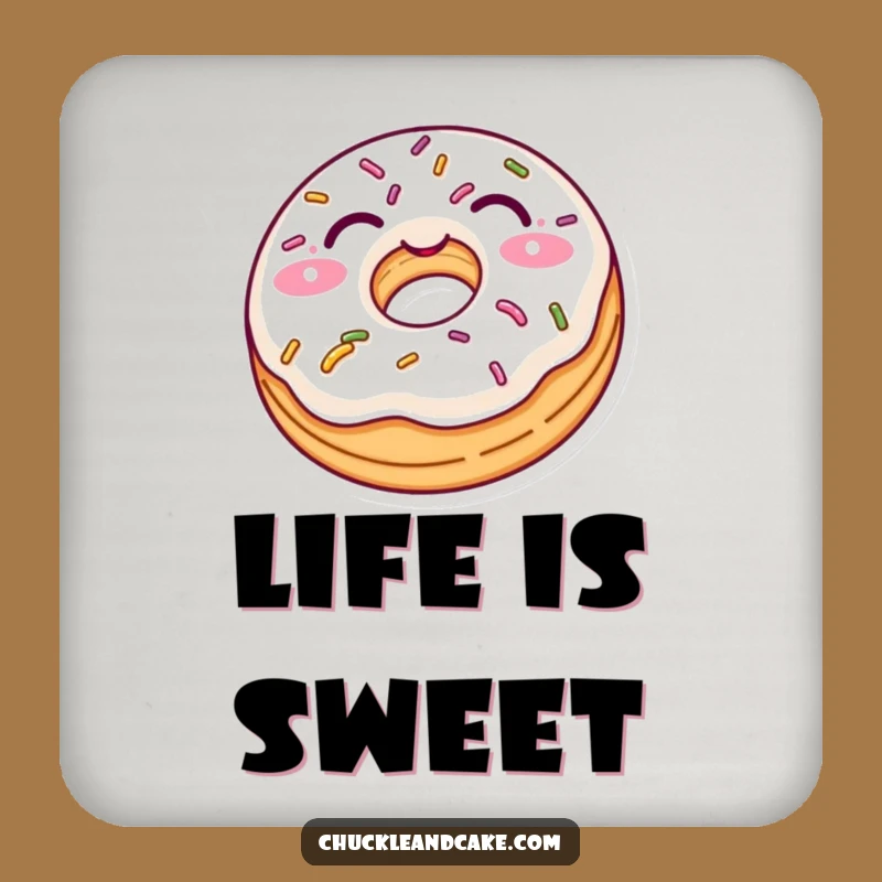 Funny Donut Wink Coaster - Protect Surfaces with Playful, Sweet Style