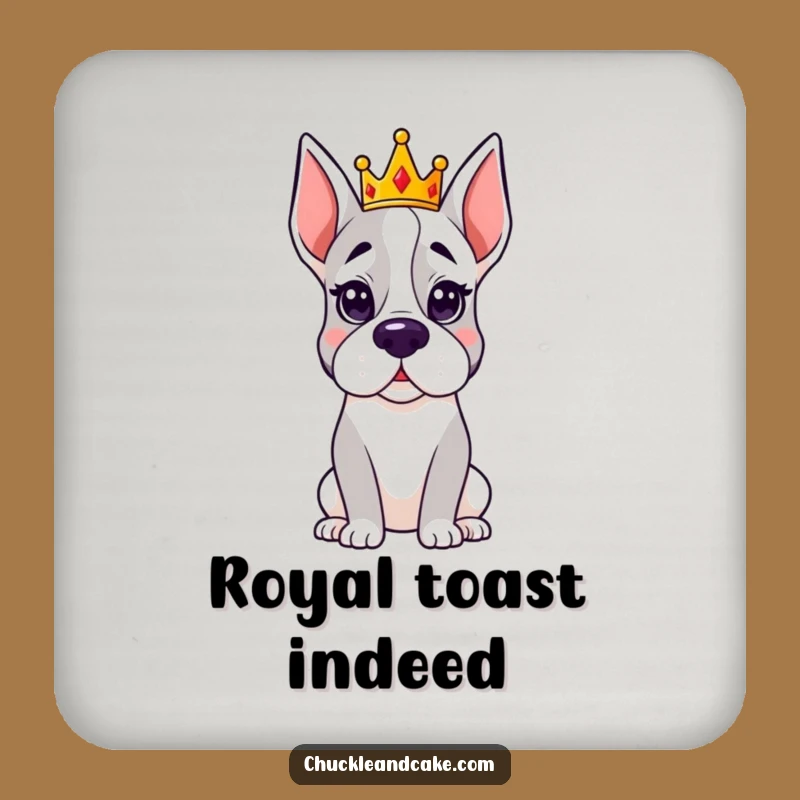 Funny Regal Grand Dane Crown Coaster: Protect Surfaces with Royal Humor