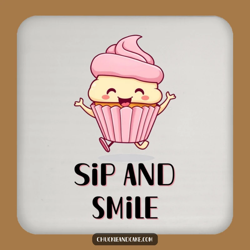 Funny Smiling Cupcake Coasters: Protect Surfaces with Sweet Humor