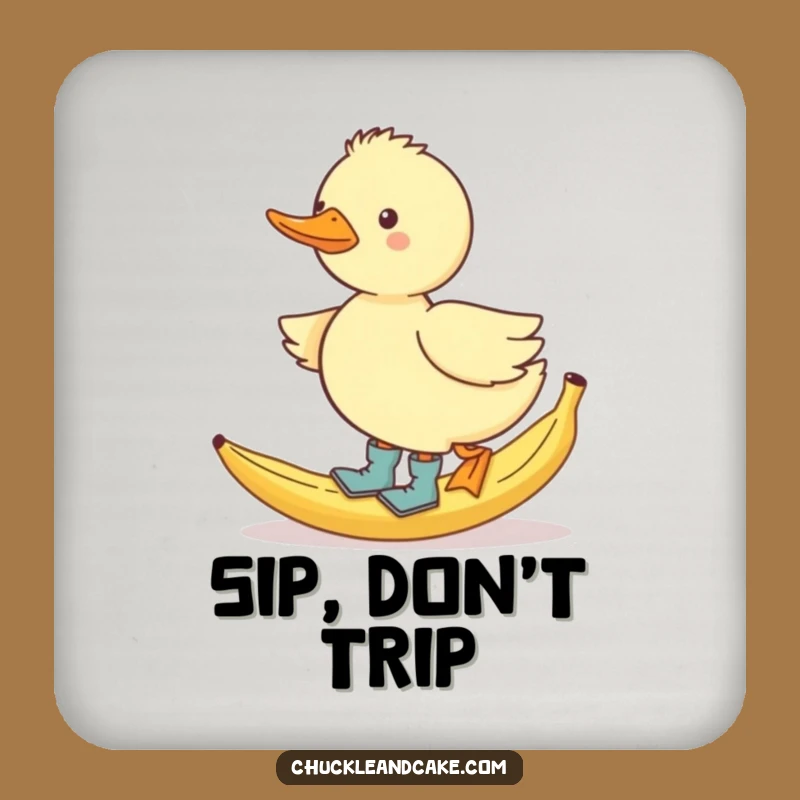 Funny Duck Slipping Coaster: Protect Surfaces With Comedy