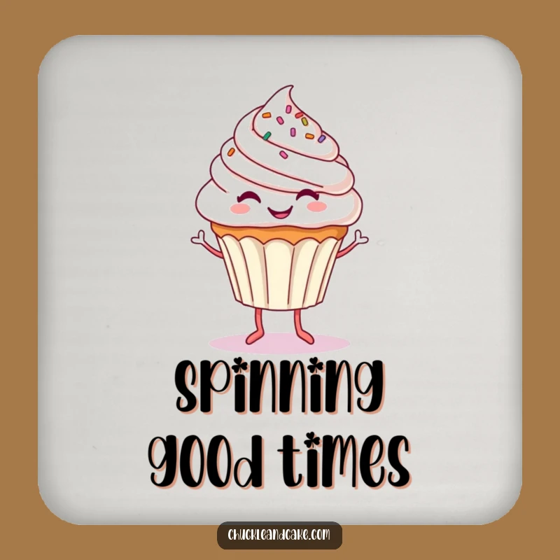 Funny Dancing Cupcake Drink Coaster: Protect Surfaces with Sweet Style