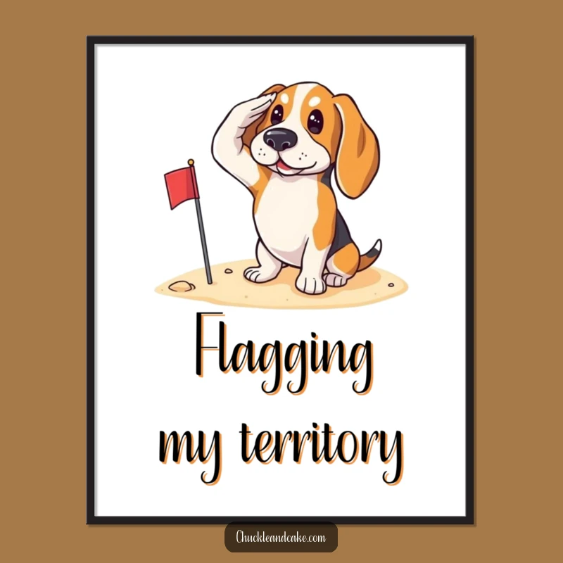 Funny Basset Hound Saluting Poster - Patriotic Beach Dog Wall Art Gift