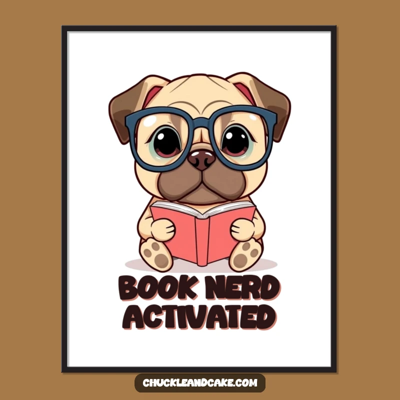 Funny Bullmastiff Reading Poster: Whimsical Literary Dog Art for Home Decor, Perfect Funny Gift