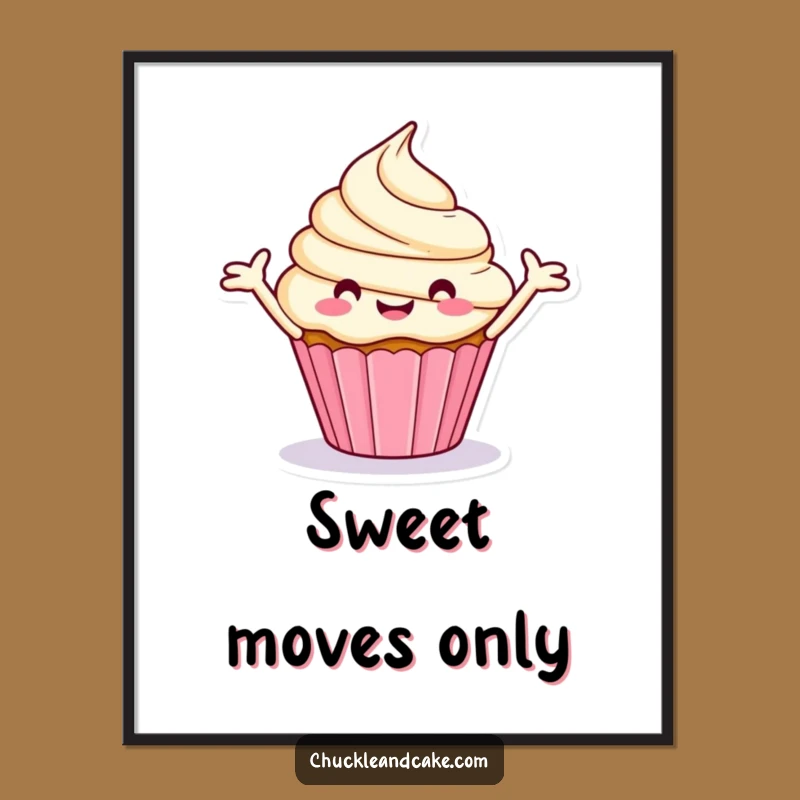 Funny Cupcake Poster: Merry Spinning Treat for a Sweet Decor