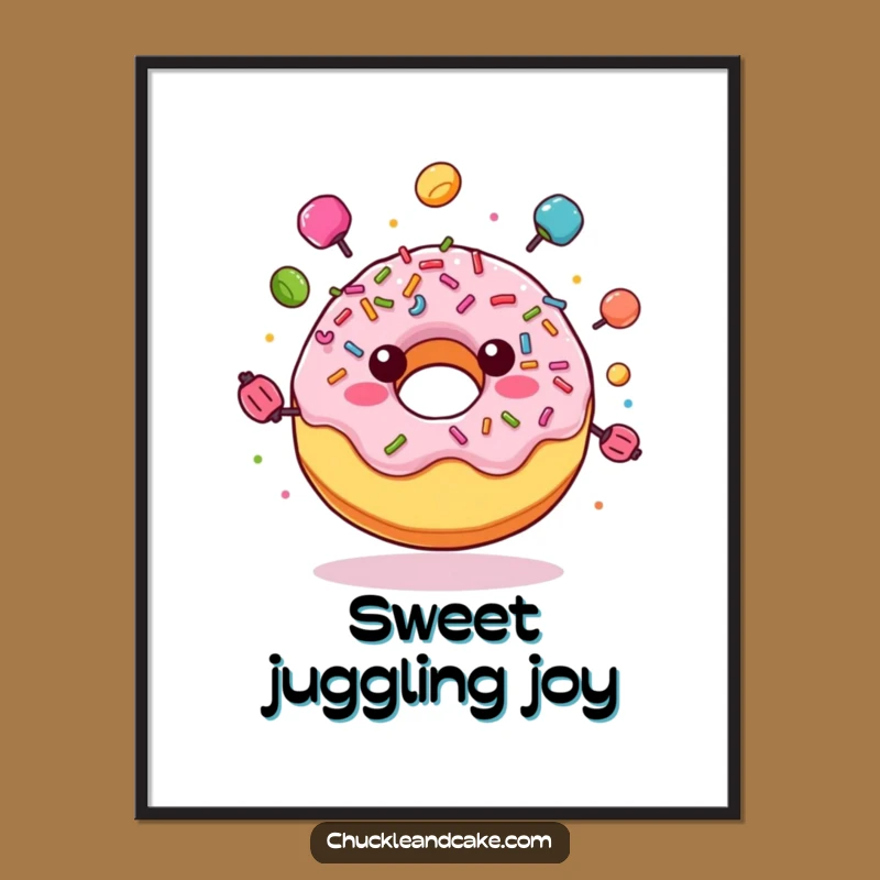 Funny Donut Poster: Hang a Juggling Donut of Sweet Joy