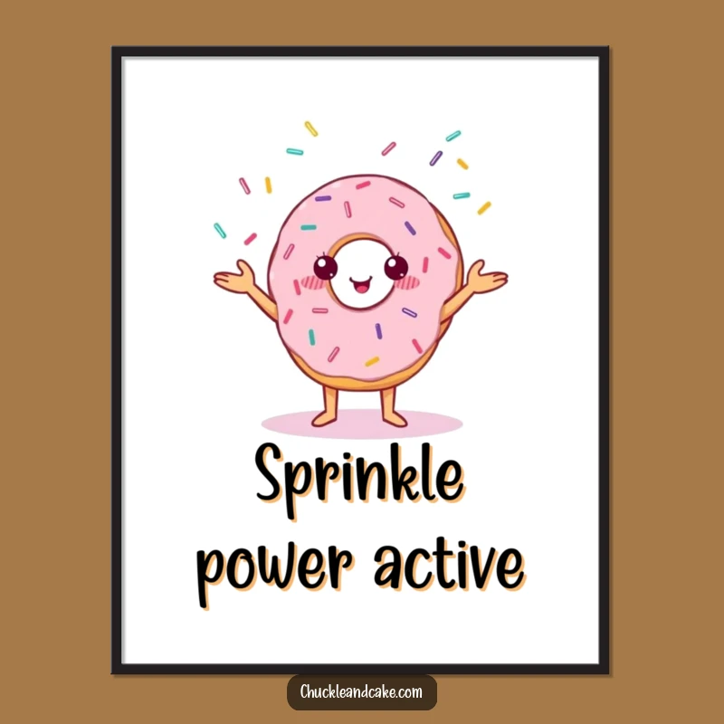 Funny Donut Poster: Juggling Sprinkles for a Cheerful Decor