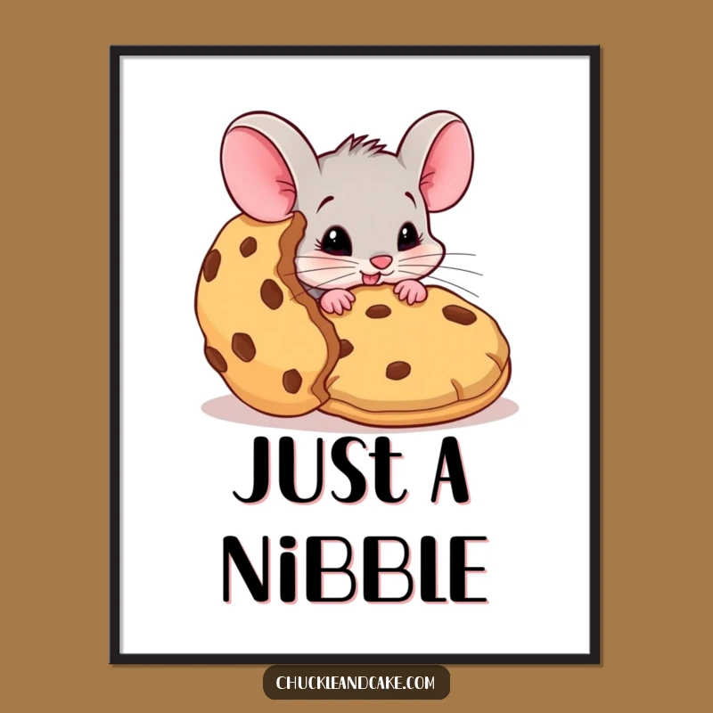 Funny Mouse Cookie Caper Poster: Hilarious Wall Art for Kitchens