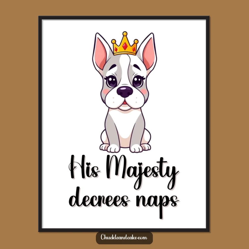 Funny Regal Grand Dane Crown Poster: Majestic Wall Art & Humorous Gift for Dog Lovers