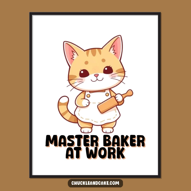 Funny Bobtail Baker Cat Poster: Adorn Your Walls With Culinary Charm