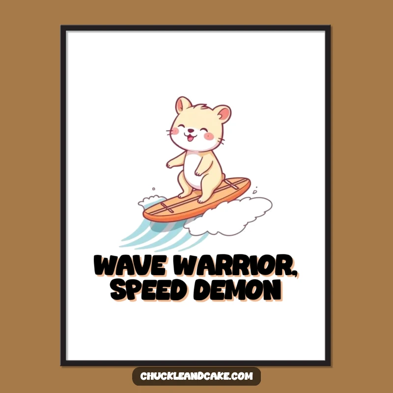 Funny Animal Surf Poster - Hilarious Beach Action Art!