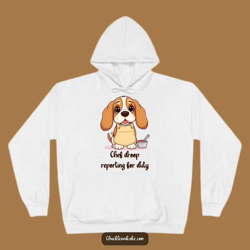 Cozy Funny Basset Hound Hoodie: Droopy-Eared Baker - Warm & Humorous Dog Lover Gift