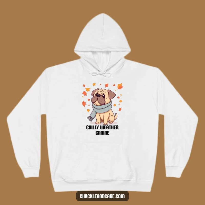 Funny Bullmastiff Autumn Hoodie - Cozy Scarf Dog, Perfect Fall Comfort Gift