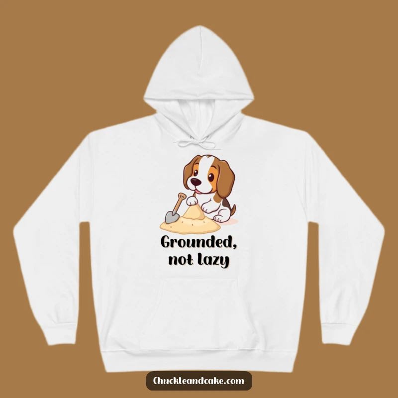 Cozy Funny Basset Hound Sandcastle Hoodie: Warm & Witty Dog Lover Gift