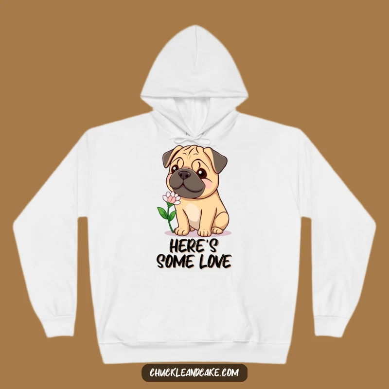 Funny Gentle Bullmastiff Hoodie - Smiling Flower Comfort, Sweet Humor Gift!