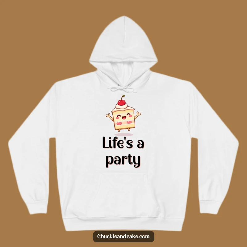 Funny Cake Jump Hoodie: Cozy Up with a Beaming Slice of Celebration, Ideal Funny Gift
